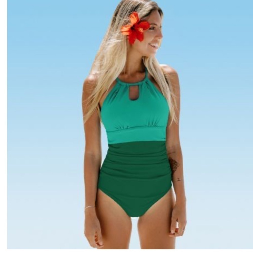 Women's Cutout High Neck Tummy
Control One Piece Swimsuit - new